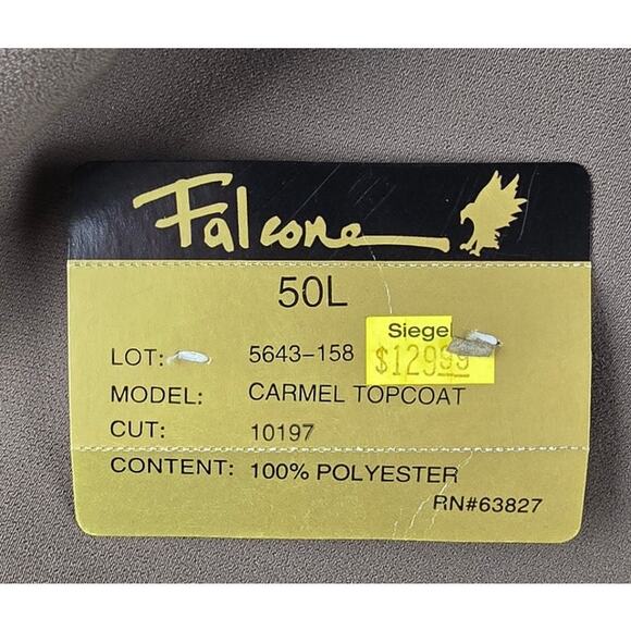 Vintage Falcone Men's Topcoat Carmel Full Length Size 50L New with tags - Picture 4 of 7